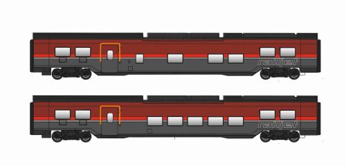 Jägerndorfer JC11211 ÖBB 2-teil. Railjet Set  Speisewagen und 2.Klasse  Ep. VI  AC Basic